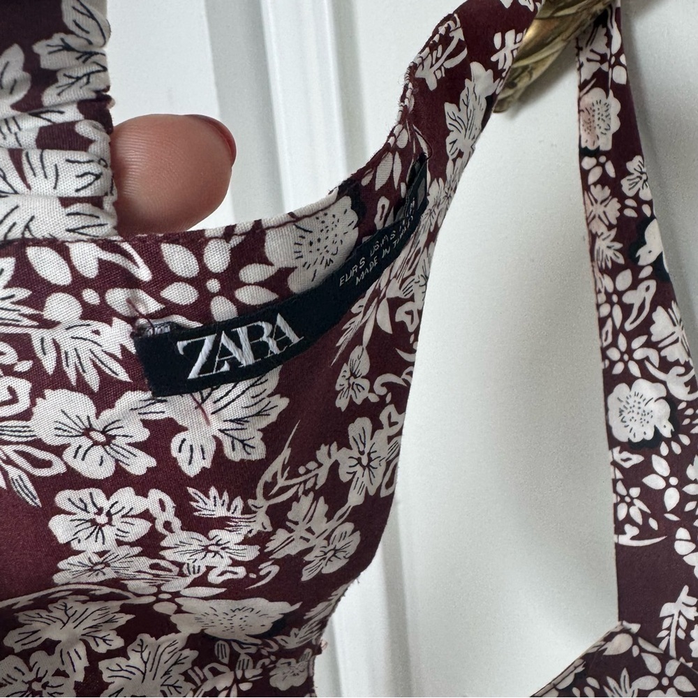Zara  floral tie up bralette/crop top S - Picture 5 of 5